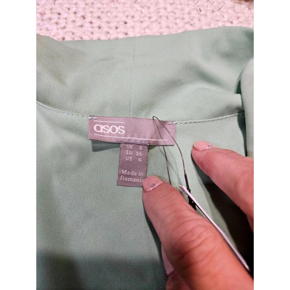 Nwt ASOS Women's Light Green Midi Dress Size 4 - Picture 4 of 6